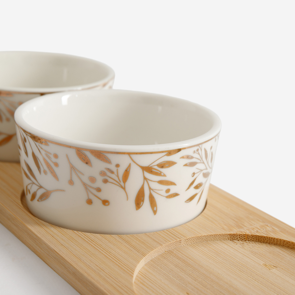 Sada 3 misek na bambusovém podstavci