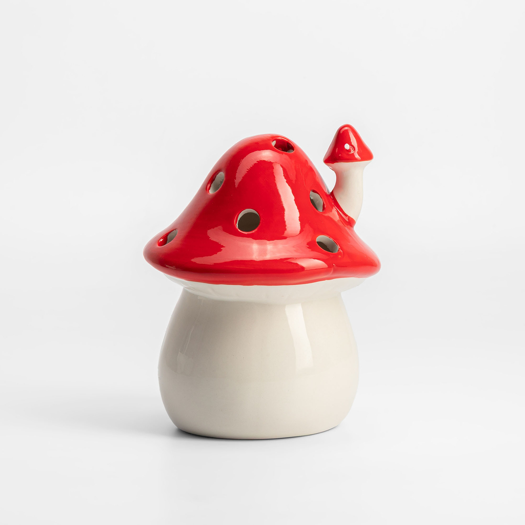 Dekorace LED domeček muchomůrka 14 cm