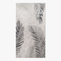 Šedo-krémový koberec s listy SUNSET 200x290 cm