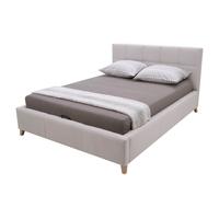 Béžová prošívaná postel VELVA FULL 160x220 cm