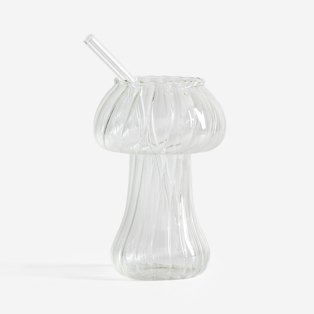 Sklenice ve tvaru houby s brčkem 360 ml