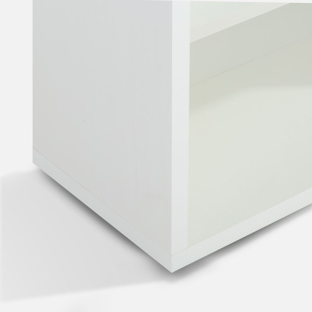 Nízká knihovna DISEGNO WHITE OFFICE bílý lesk