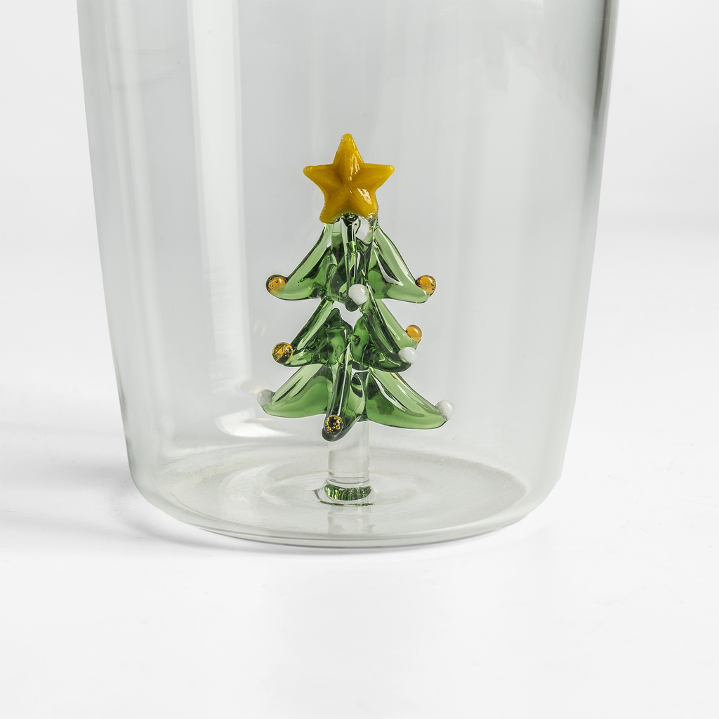 Sklenice na nápoje s vánočním stromkem uvnitř 350 ml