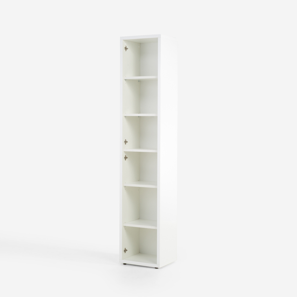 Úzká knihovna DISEGNO WHITE OFFICE bílý lesk