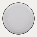 Bílý talíř s černým okrajem 21 cm