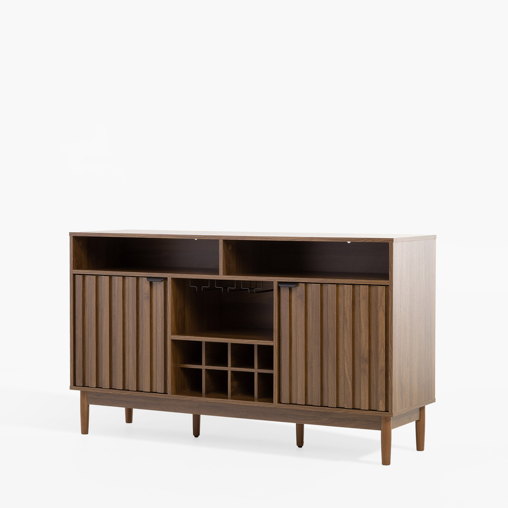 Komoda s regálem na víno a skleničky TURRO