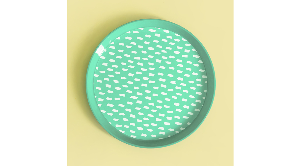 Sada 4 zelených plastových talířů, 21 cm