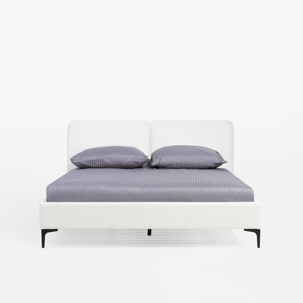 Čalouněná krémová postel KARIO 160x200cm