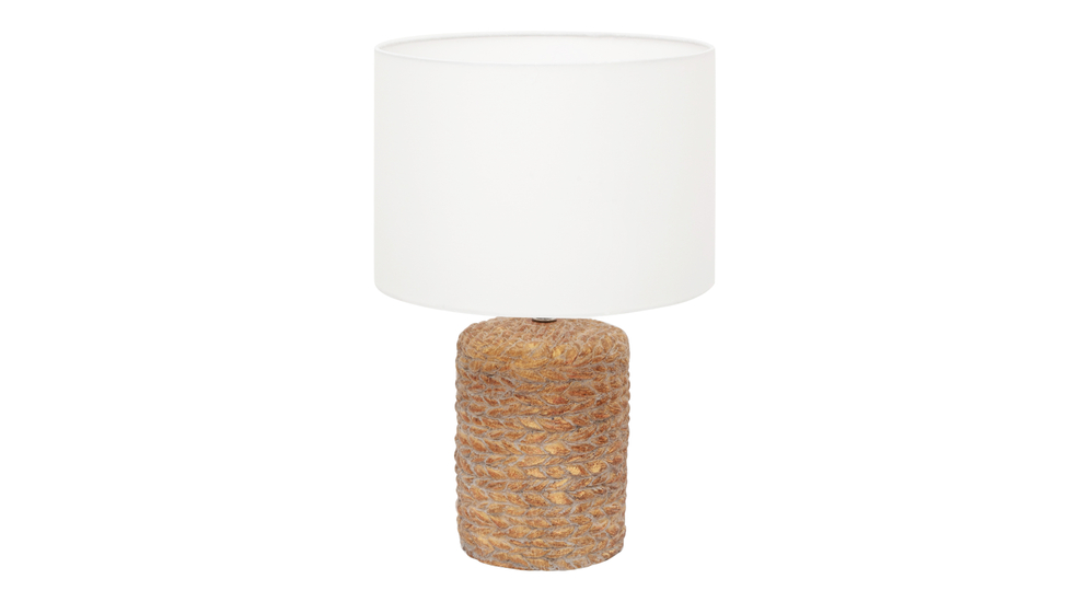 Keramická stolní lampa LUCIA bílá/ratan