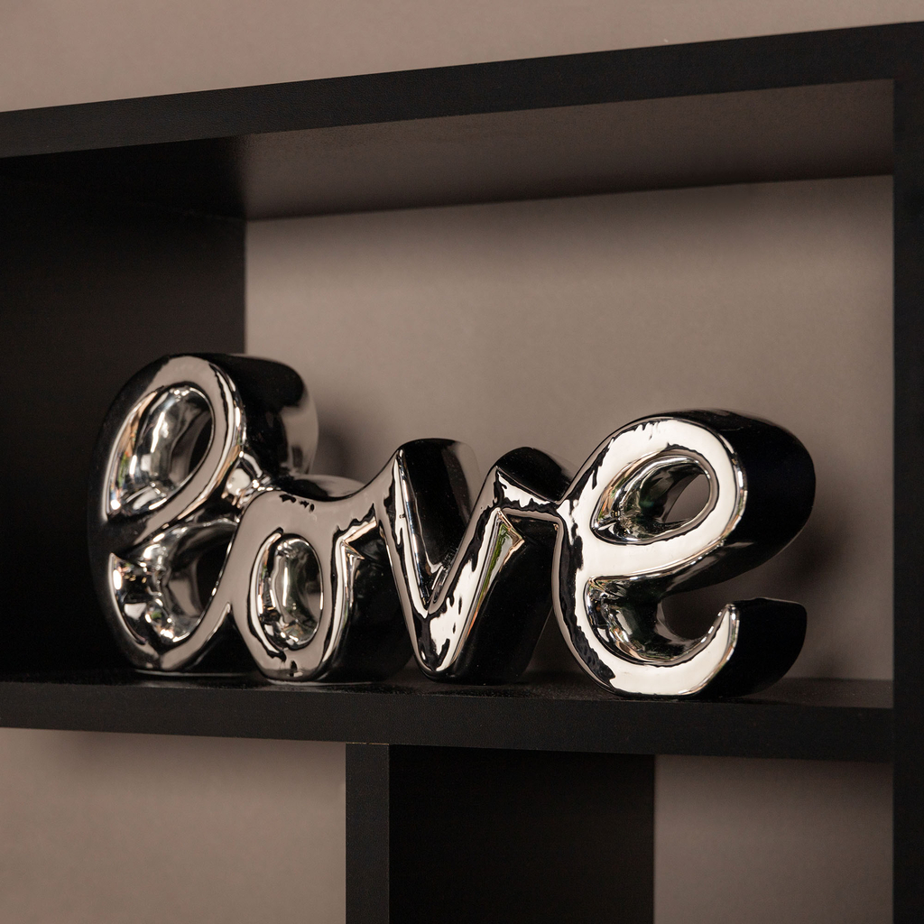 Ozdobný stříbrný nápis LOVE 29x11,4 cm
