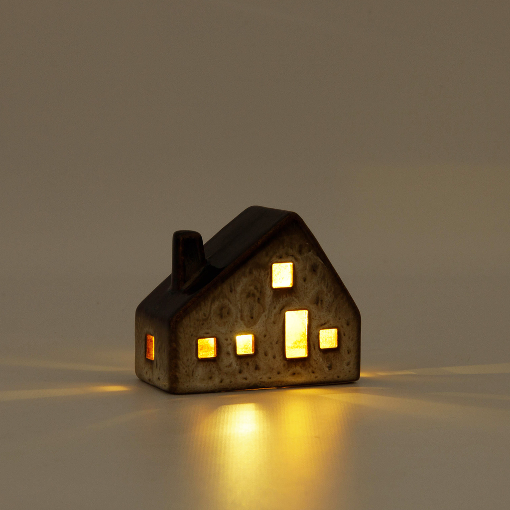 Vánoční dekorace LED vánoční chaloupka, 8 cm, MIX