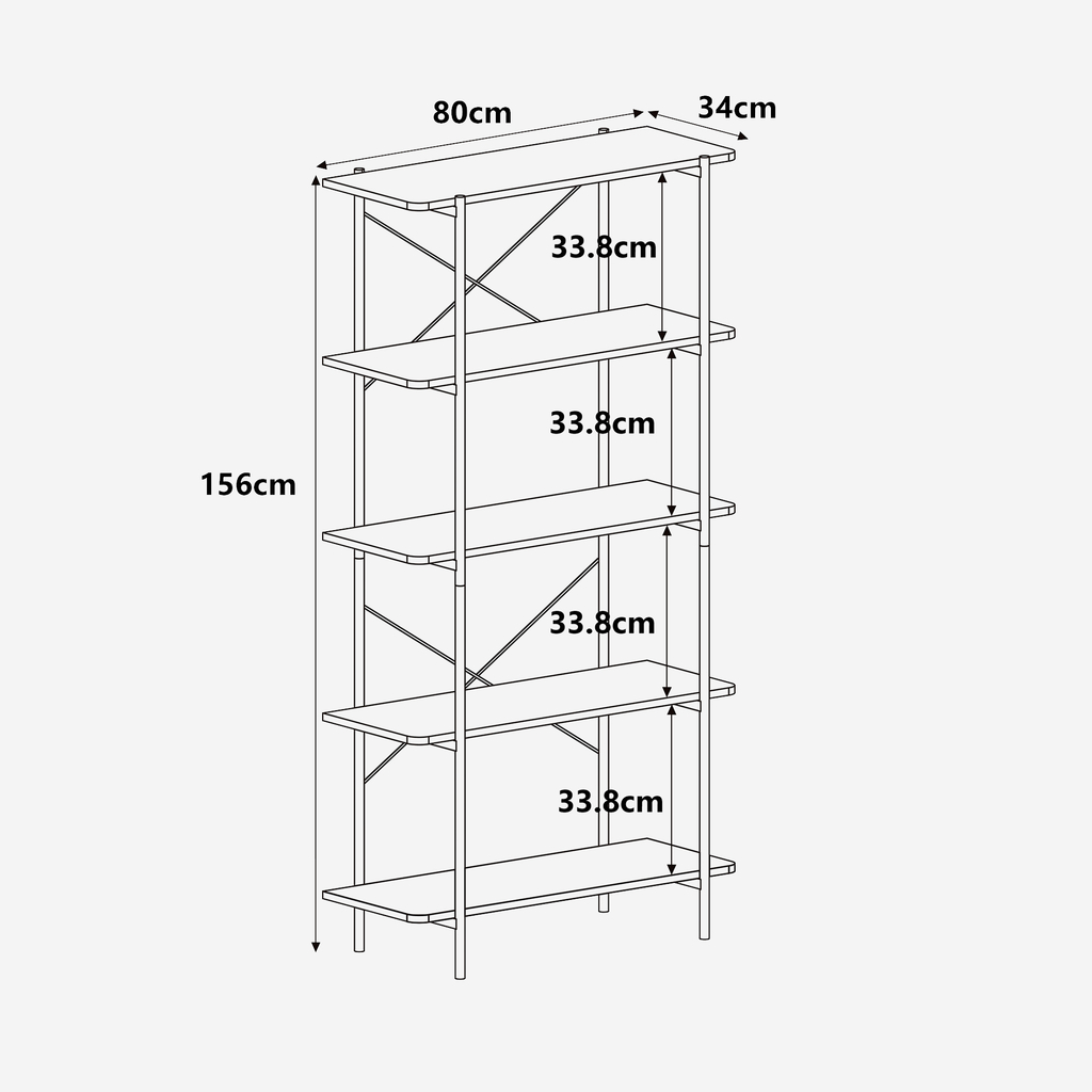 Regál na kovových nohách TUMILLO