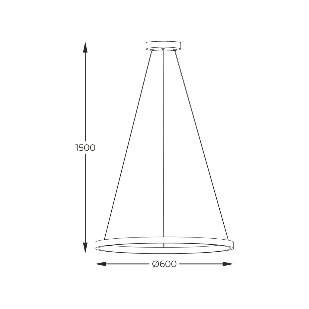 Kruhové závěsné LED svítidlo HORIK 60 cm černé