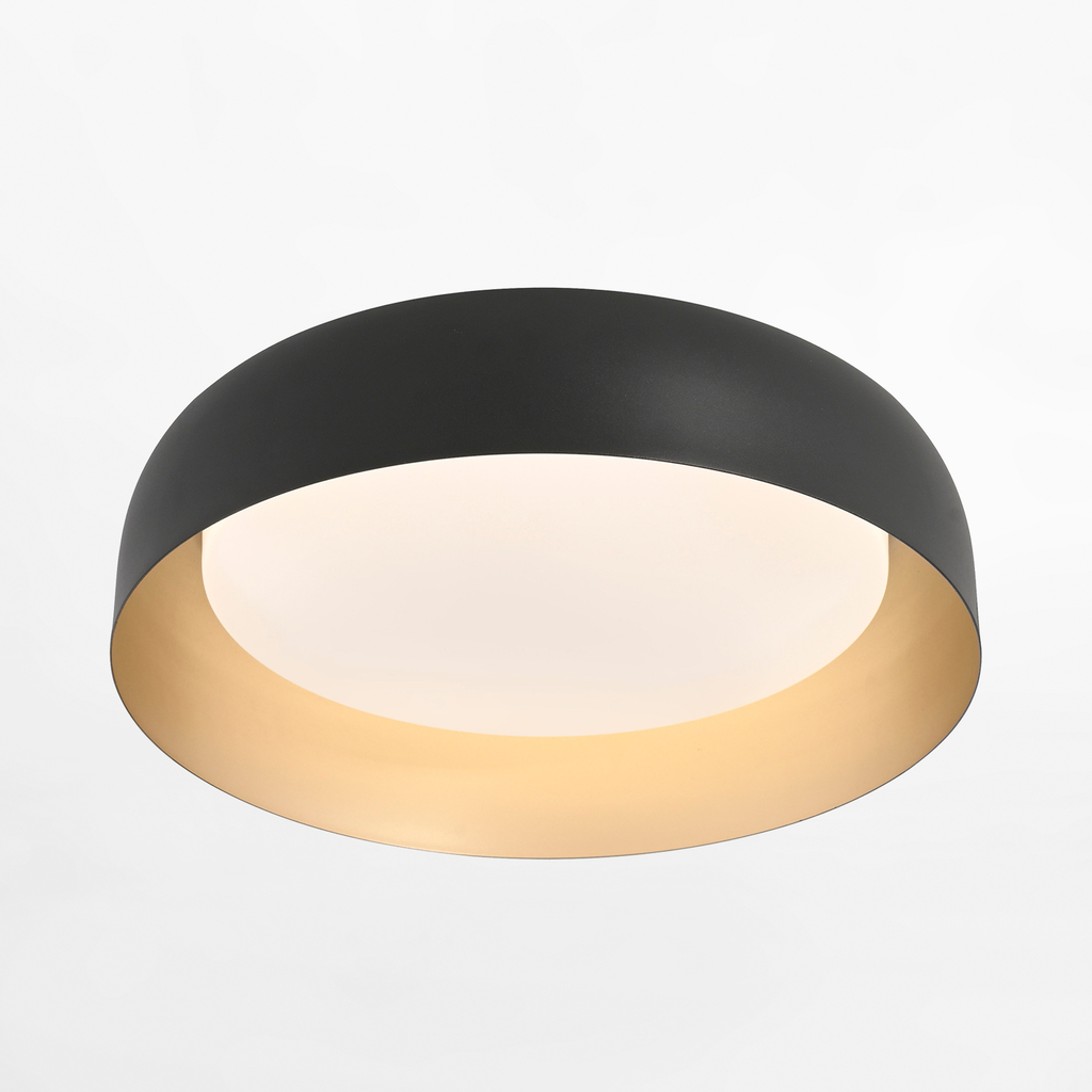 Černo-zlaté stropní LED svítidlo s dálkovým ovládáním OSKO 40 cm