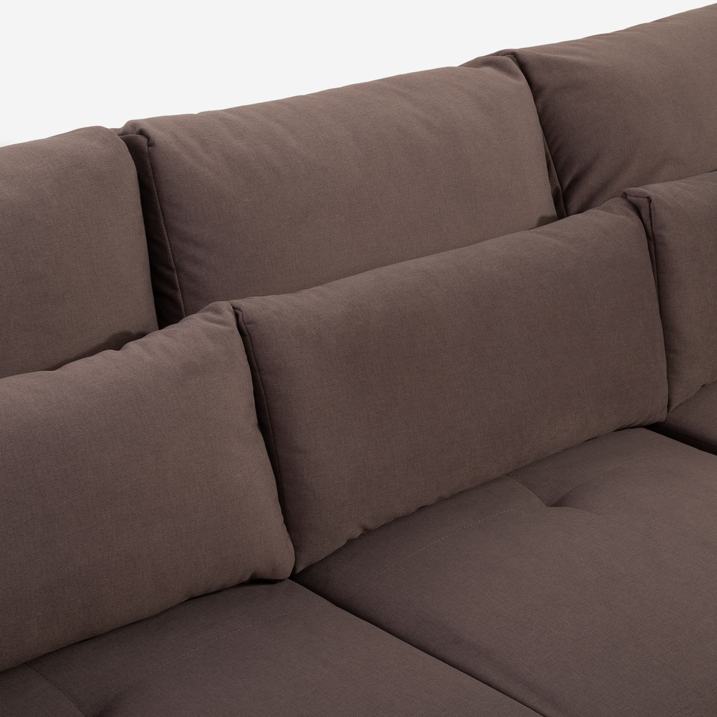 Rohová rozkládací sedačka hnědá LORENTO pravá