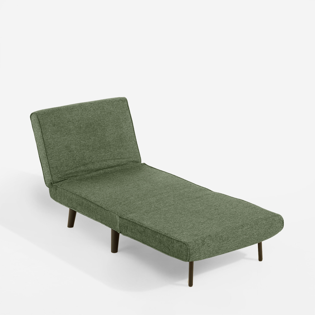 Rozkládací čalouněné křeslo zelené LAVILLA