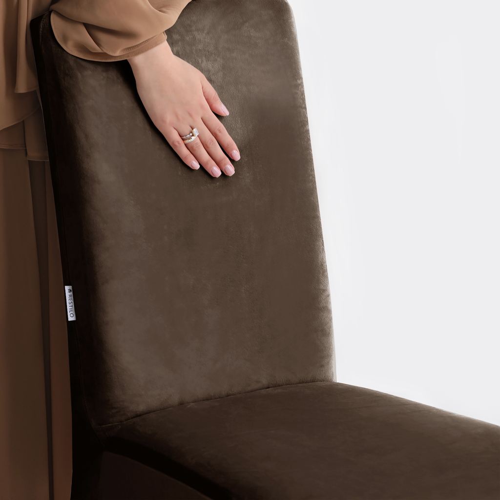 Potah na židli hnědý SENTO 48x48x58 4 ks