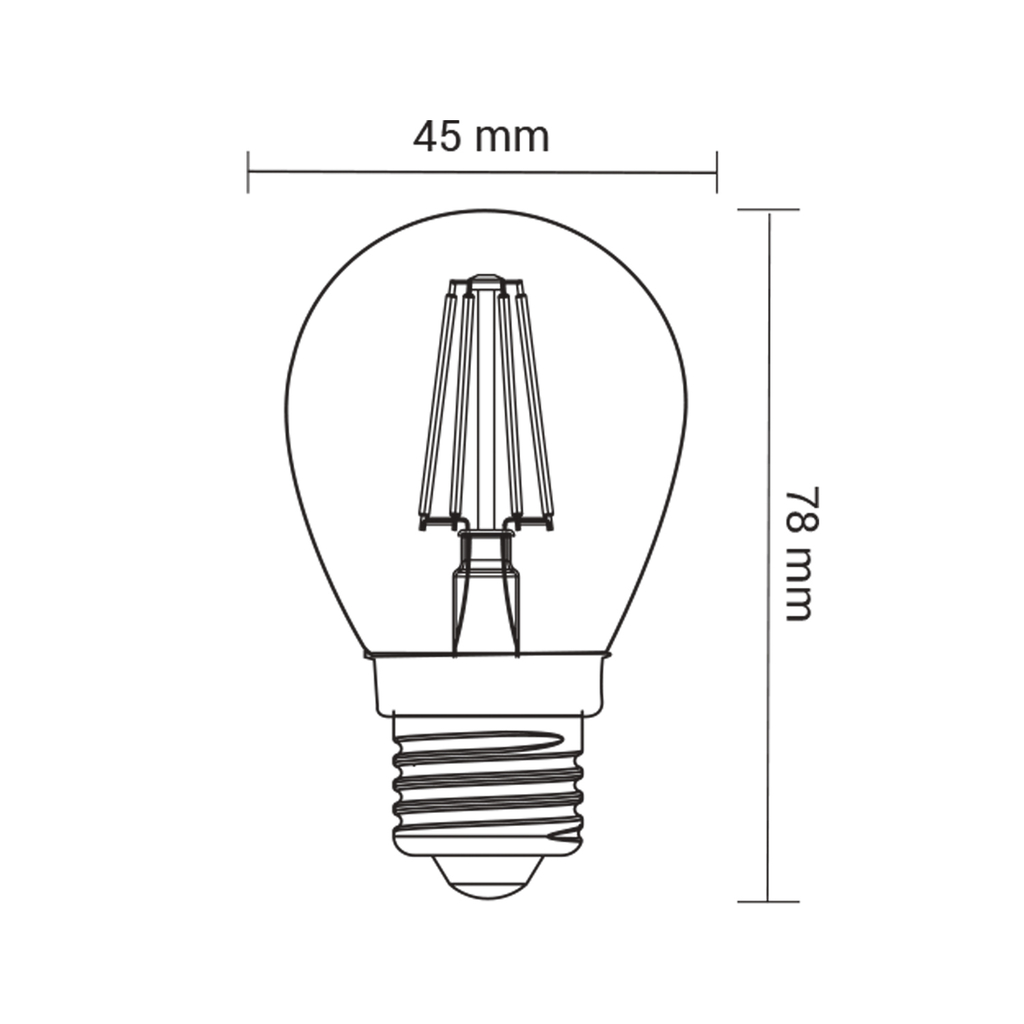 LED žárovka E27 4 W teplé barvy ORO-E27-G45-FL-CLARO-4 W-WW