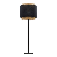 Černá ratanová stojací lampa BOHO 145 cm