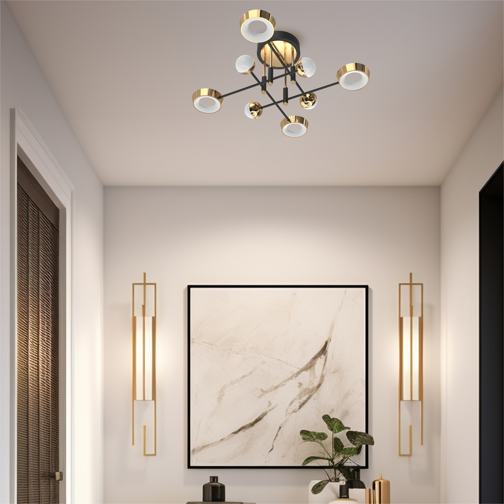 Černo-zlaté LED stropní svítidlo LARA