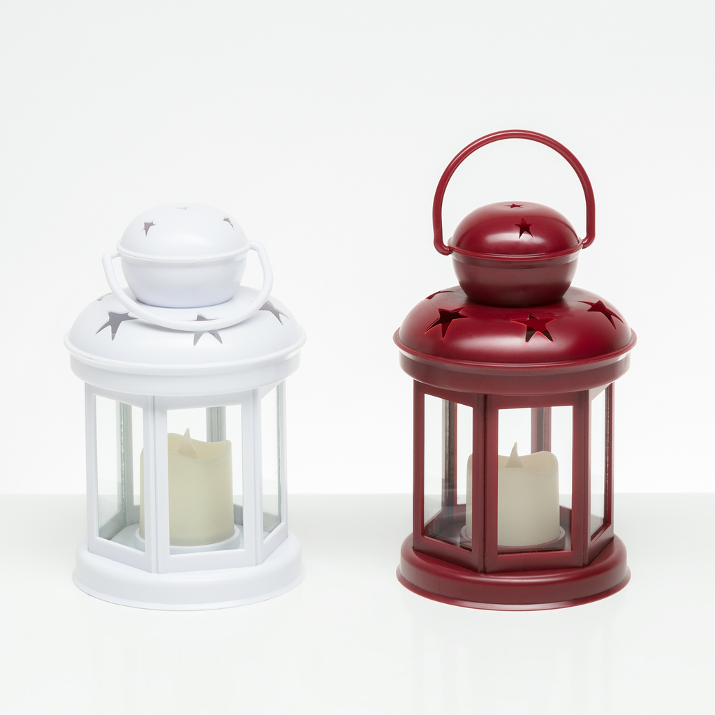 LED lucerna červená 19 cm