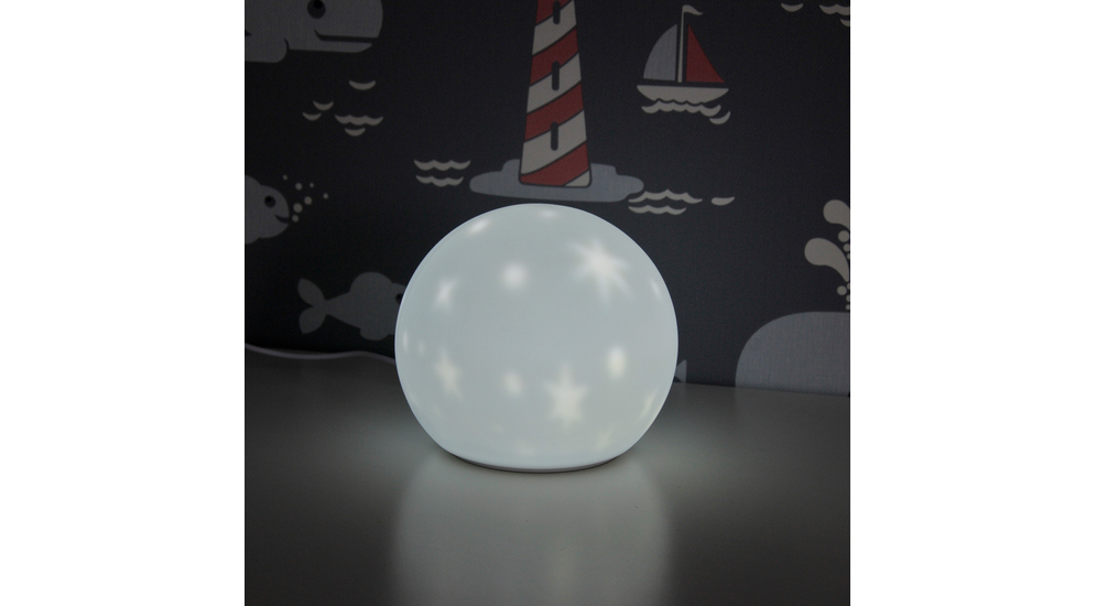 Bílá silikonová noční lampička LED MOON