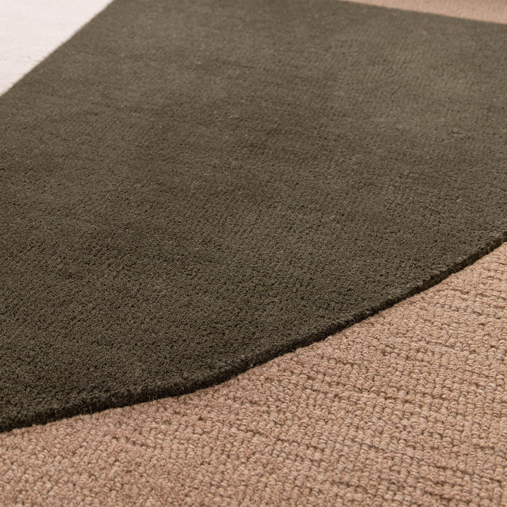 Vlněný koberec do obývacího pokoje ELEMENTS krémovo-hnědý 160x230 cm
