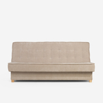 Béžová prošívaná rozkládací pohovka MIKO