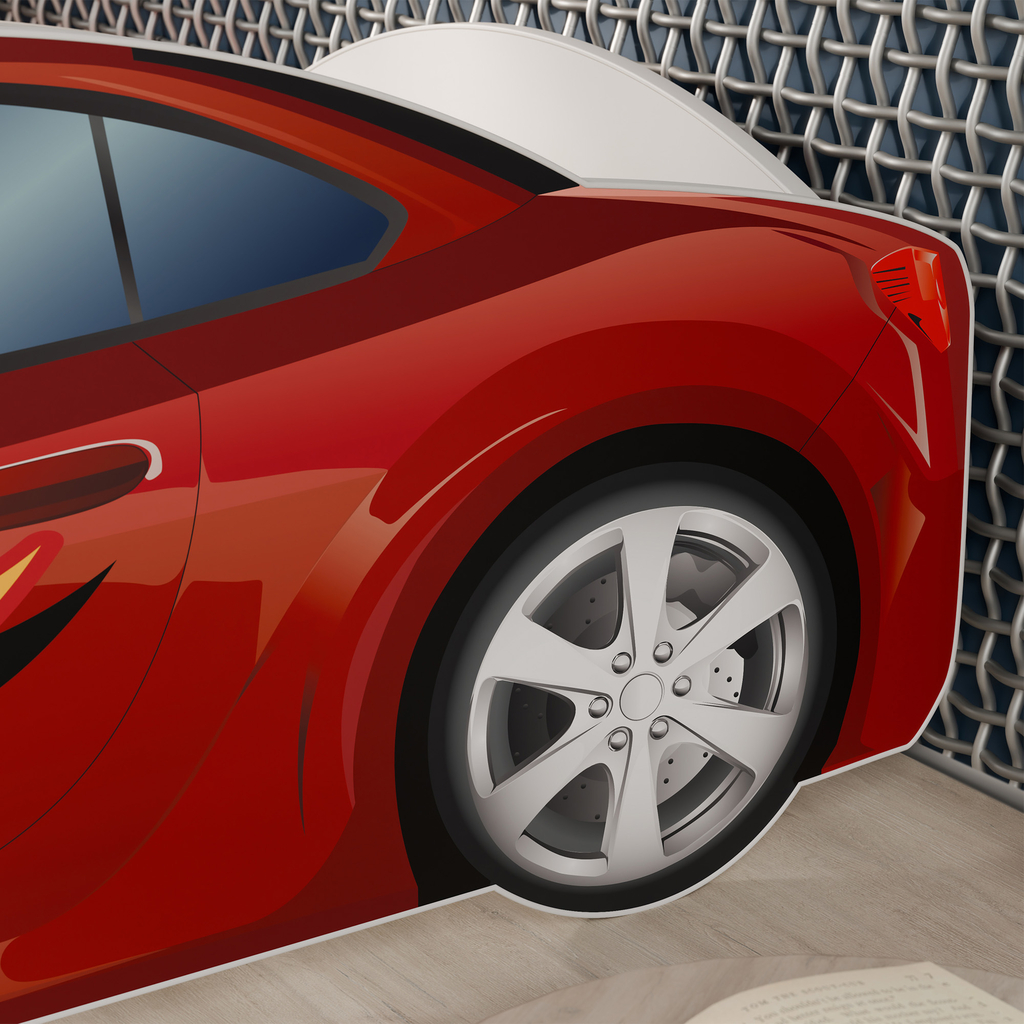 Postel ve tvaru auta červené SPEED 80x160