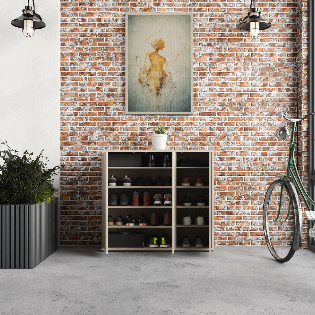 Nízký třídveřový botník ALICE SPRINGS pískový