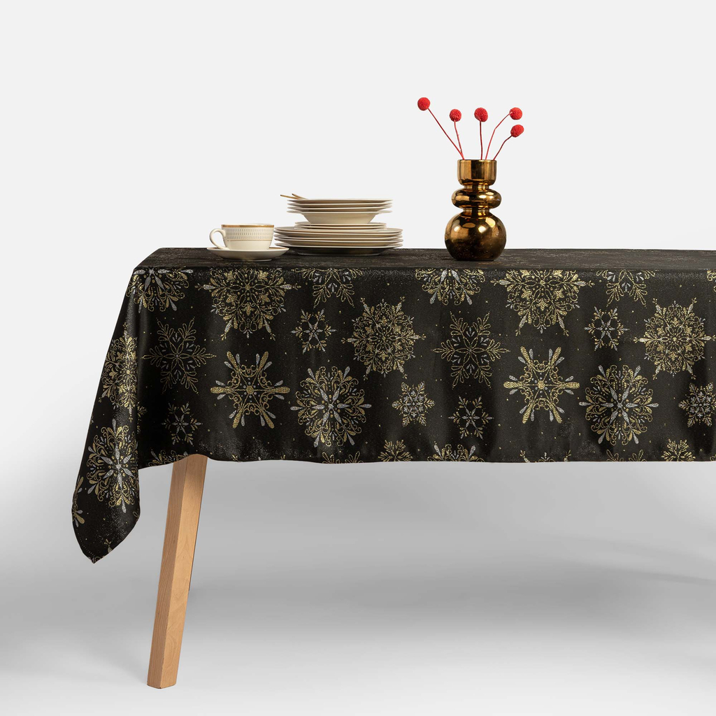 Vánoční ubrus černý GLORIA 140x220 cm