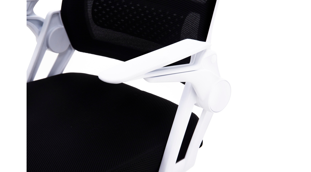 Černo-bílá kancelářská židle  se sklopnými područkami FROSTEA