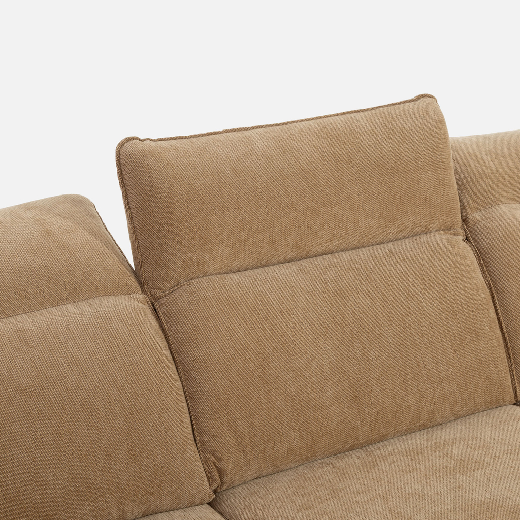 Světle hnědá rohová sedací souprava ve tvaru U GLOW pravá