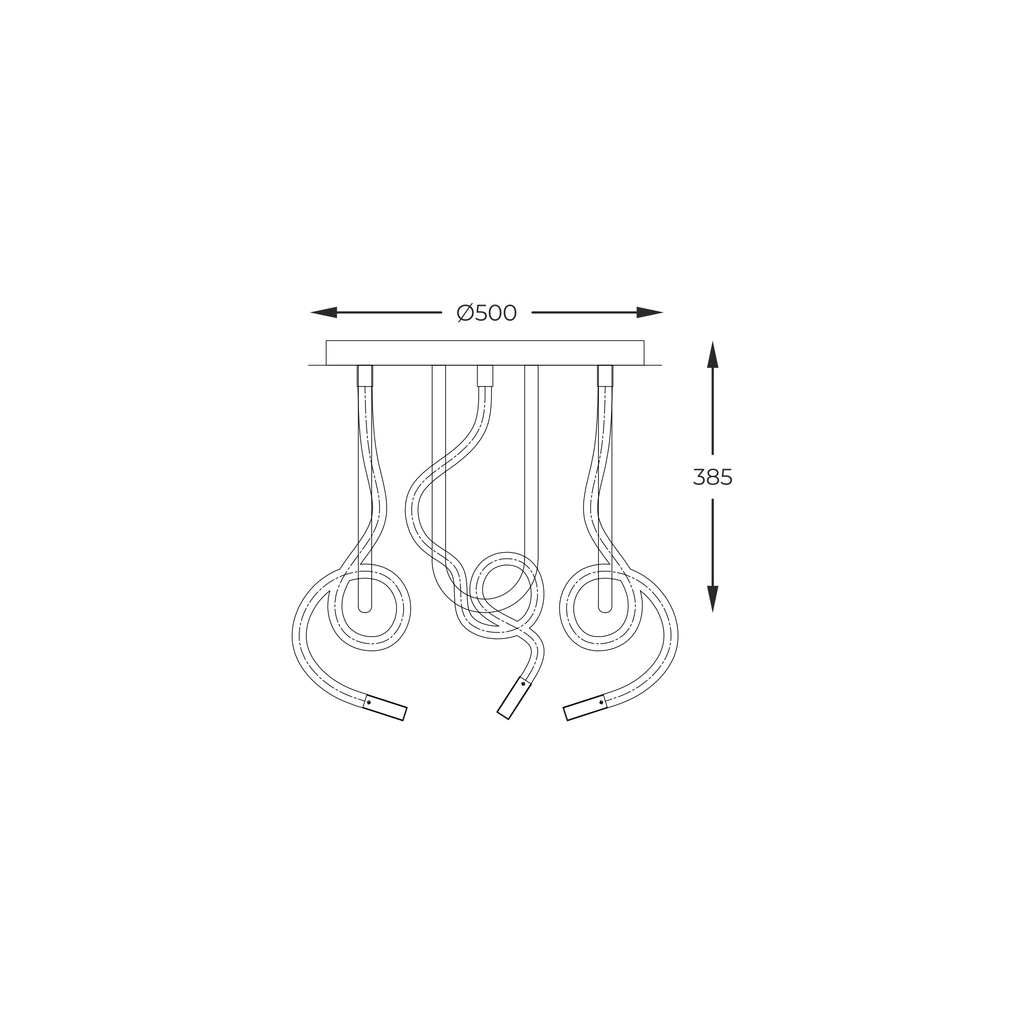 Černé stropní LED svítidlo BALBO 50 cm