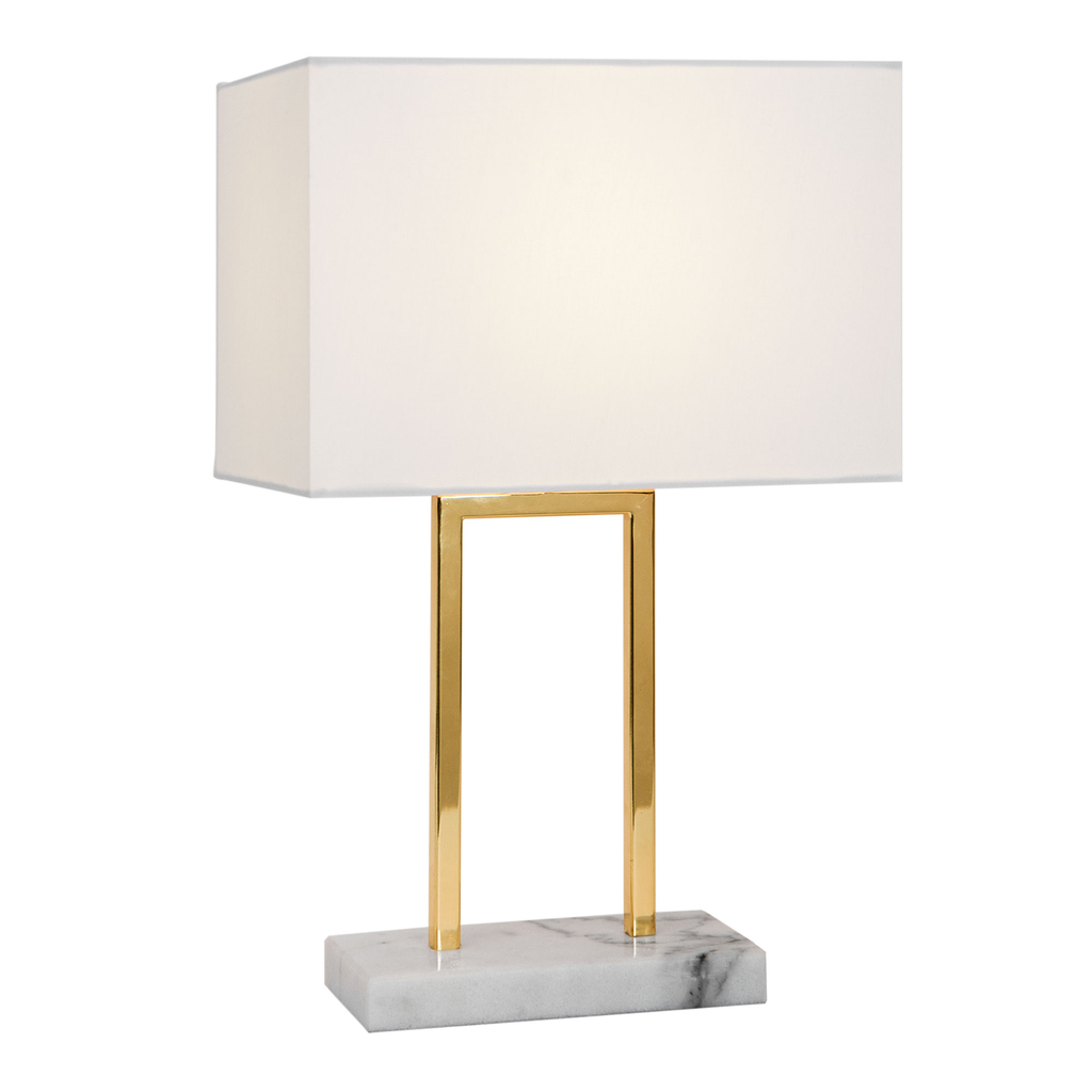 Obdélníková stolní lampa bílá CARLOS