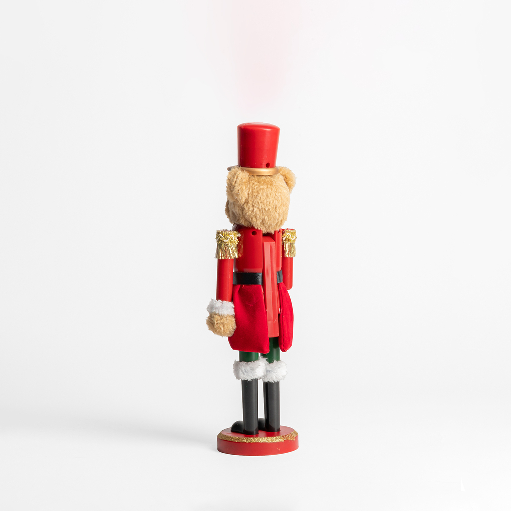Figurka červeno-zlatý VÁNOČNÍ MEDVÍDEK 28 cm