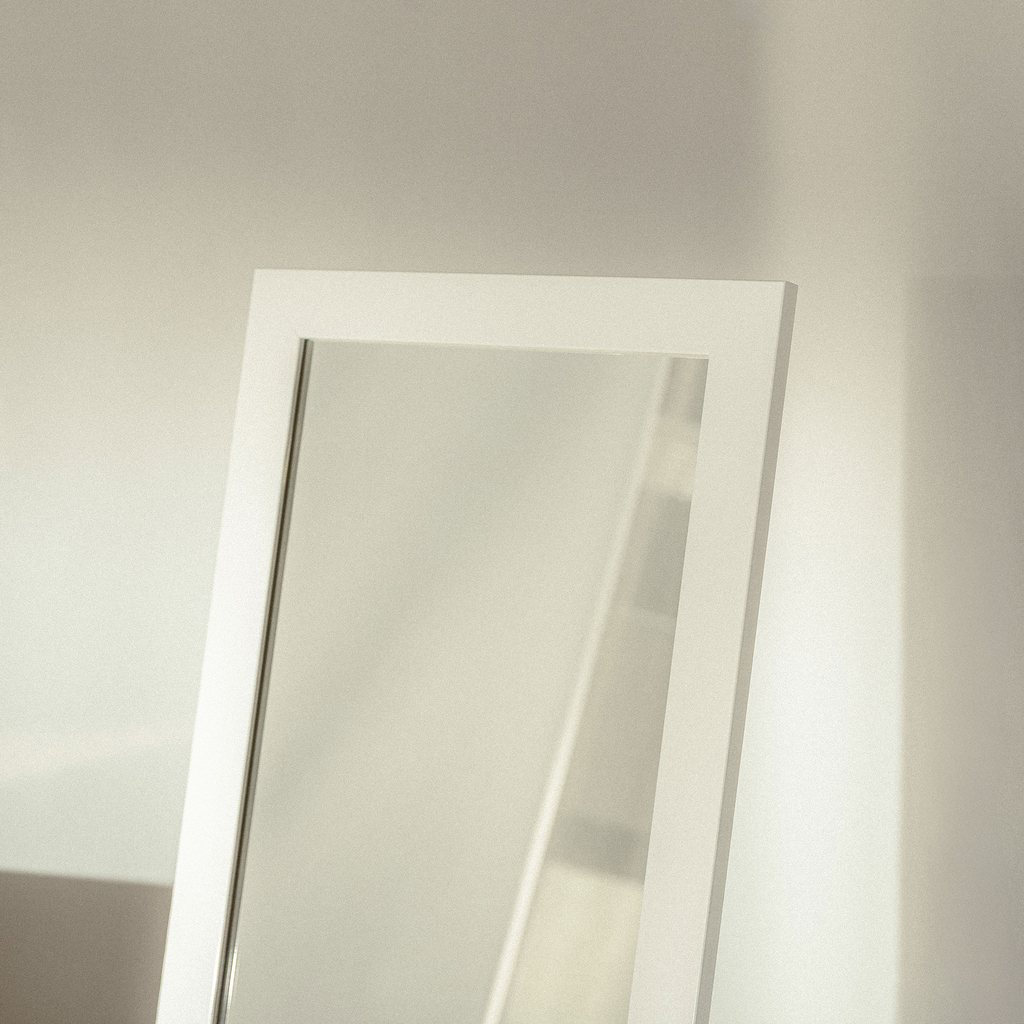 Stojicí zrcadlo v bílem rámu SLIM 40x160 cm