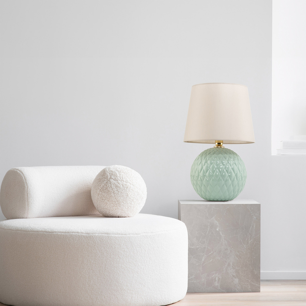 Stolní lampa mátovo-béžová SANTANA