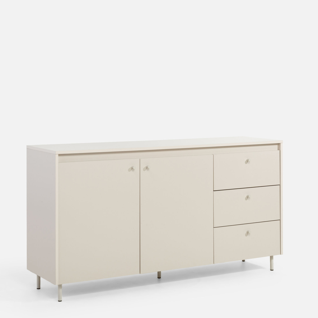 Komoda se 3 zásuvkami na kovových nožičkách TORINO kašmírová