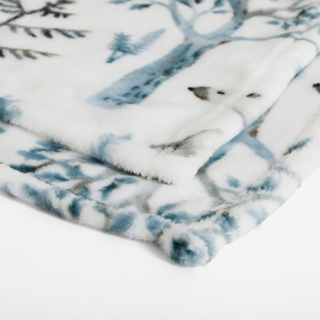 Vánoční deka s jeleny béžová CODIE 130x160 cm