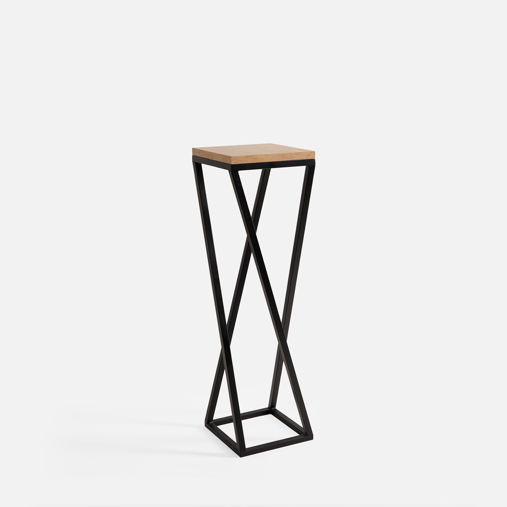 Ocelový stojan na květináč černý dub LESCAR XS 47 cm