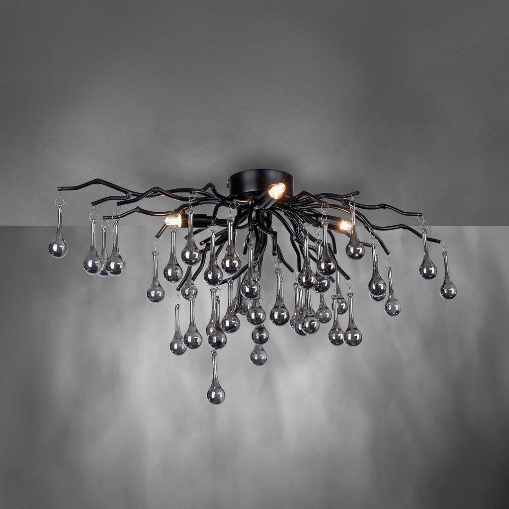 Stropní svítidlo černé ICICLE průměr 60 cm