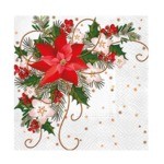 Vánoční ubrousky POINSETTIA COMPOSITION 20 ks.