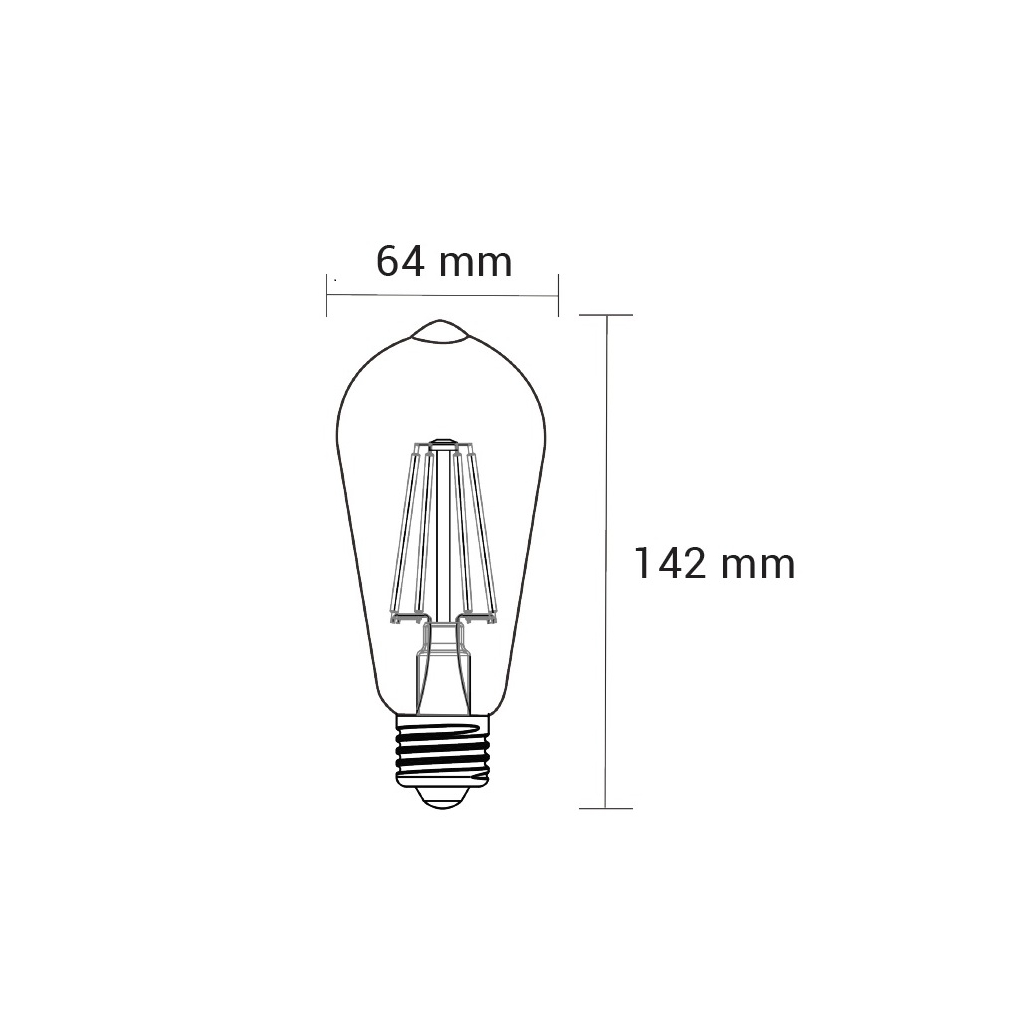 Retro LED dekorativní žárovka E27 4 W teplé barvy ORO-E27-ST64-FL-AMBER-4 W