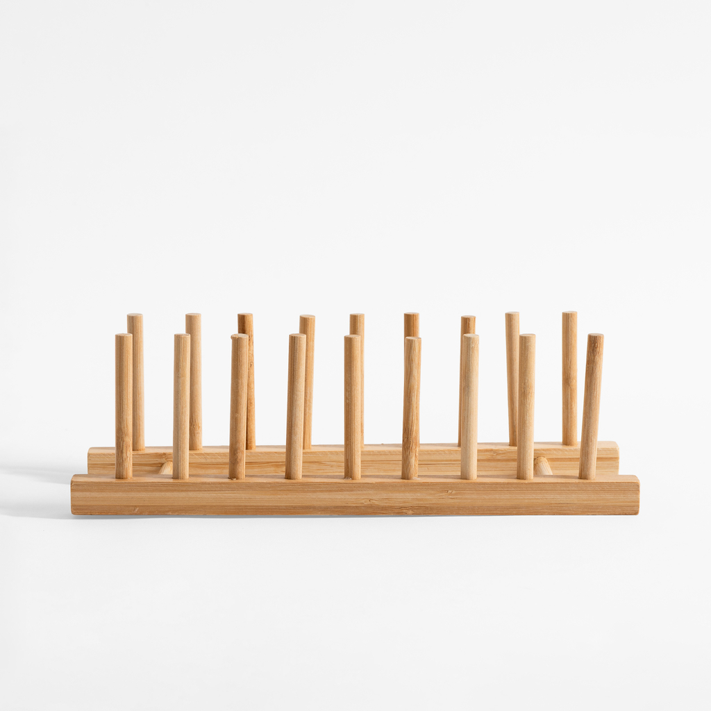Bambusový stojan na talíře 33x12x10,3 cm