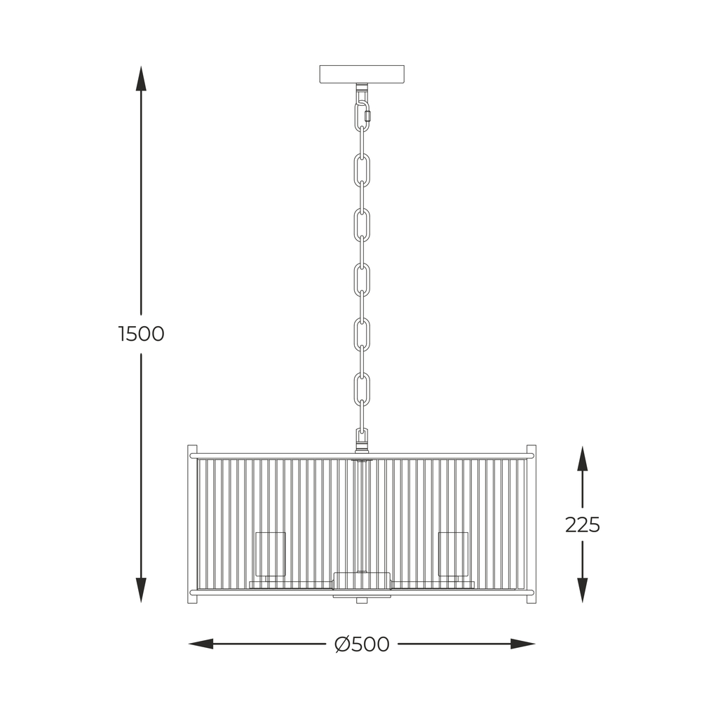 Chromované závěsné svítidlo MARMO 50 cm