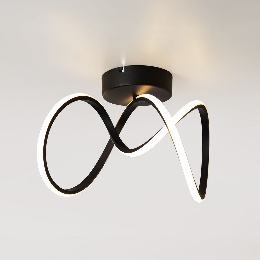 Černé LED stropní svítidlo stuha CLINT 41 cm