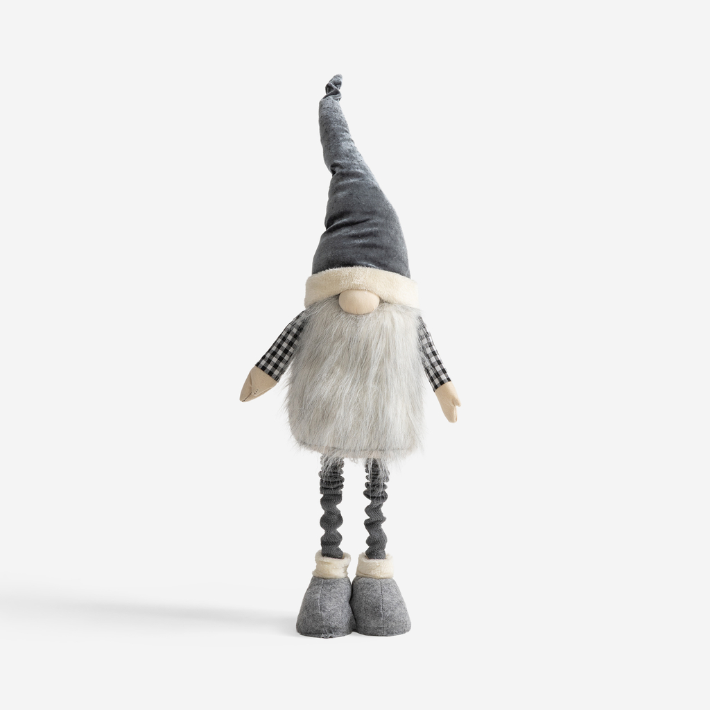 Vánoční dekorativní skřítek šedý 85-125 cm