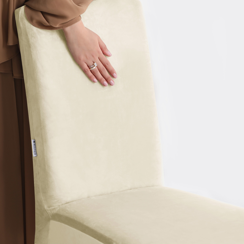 Potah na židli krémový SENTO 48x48x58 4 ks