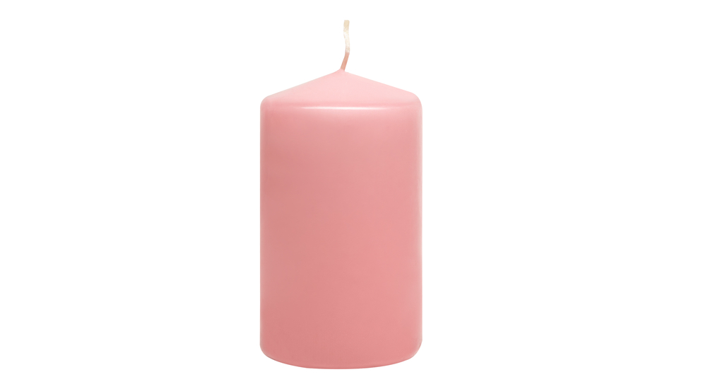 Dekorativní růžová svíčka 6x10 cm